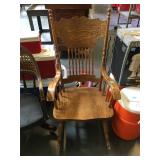 Wooden press back rocker