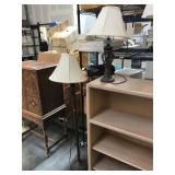 Pair of metal lamps - table and floor lamps with