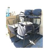 10 metal frame padded office chairs w/arms by