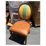 5 green and yellow matching chairs from High end