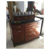 Marble top w/candle holders Kiosk and drawers