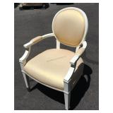 4 White Arm chairs w/padded arms