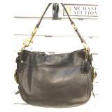 Coach Black Leather Belted Satchel - Heavy