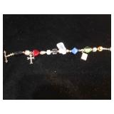 Sterling Silver and bead Toggle Bracelet with