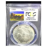 1889 Morgan Silver Dollar - PCGS BU - Stage Coach