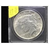 1924 Peace Silver Dollar in case