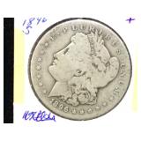 1896-S Morgan Silver Dollar in flip