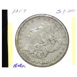 1879 Morgan Silver Dollar in flip