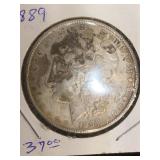 1889 Morgan Silver Dollar in flip