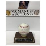 Yogi Berra autographed baseball no COA