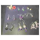 Assortment of 8 pairs of.fashion costume jewelry