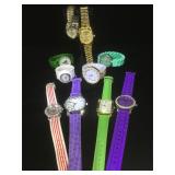 10 costume jewelry watches, including 1 Christmas