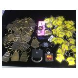 Assorted lot of key rings, including 2 bags of