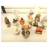 Lot of assorted trinket boxes some are Christmas
