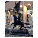 Frederick Remington bronze on marble base ,