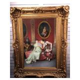 Painting on canvas, framed to 38x 50 , Courting