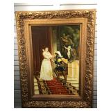 Painting on canvas, framed to 38x 50 , Court