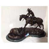 Frederick Remington,  bronze  on marble, Double