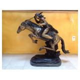 Frederick Remington, bronze on marble, Cherokee