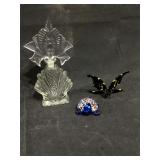 Lg Vintage Cut glass perfume bottle with stopper