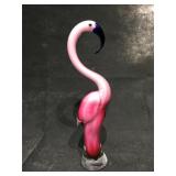 Murano blown glass Flamingo, 15 inches H., vg