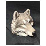 Life size realistic Wolf head, ceramic
