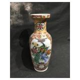 China hand painted vase, 24 in H, vg condition