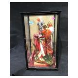 Lg cased Oriental doll, 21 inches H