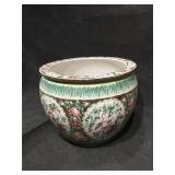 Chinese Koi Pot, 15 x 12 inches H , vg