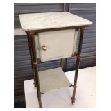 Antique brass and marble Dentist stand, Porcelain