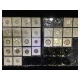 2 Sheets of assorted US Silver Coinage and Others