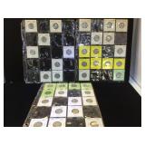 3 sheets of assorted Jefferson Nickels in flips