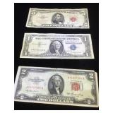 Lot of vintage paper US Currency - 1953, 1957 and