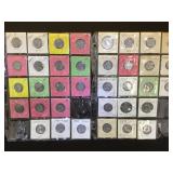 2 sheets of US Coinage - 1964 Kennedy and Nickels