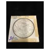 1921 Morgan Silver Dollar in flip