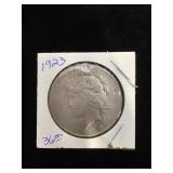 1923-D Peace Silver Dollar in flip