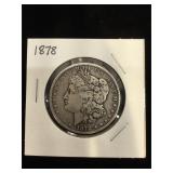 1878 Morgan Silver Dollar in flip