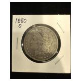 1880-O Morgan Silver Dollar in flip