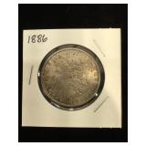 1886 Morgan Silver Dollar in flip