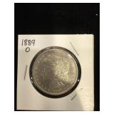 1889-O Morgan Silver Dollar in flip