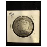 1901-O Morgan Silver Dollar in flip