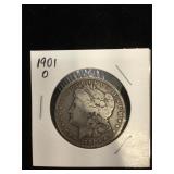 1901-O Morgan Silver Dollar in flip