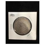 1921 Morgan Silver Dollar in flip