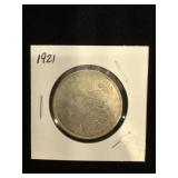 1921 Morgan Silver Dollar in flip