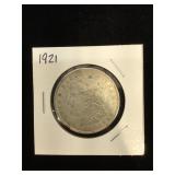 1921 Morgan Silver Dollar in flip