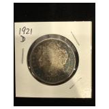 1921-D Morgan Silver Dollar in flip
