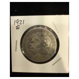 1921-S Morgan Silver Dollar in flip