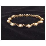Sterling Silver Vermeil bracelet with clear