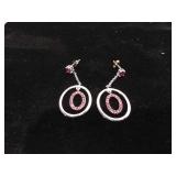 Sterling Silver dangle earrings with purple