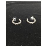 Sterling Silver and Marcasite hoop earrings